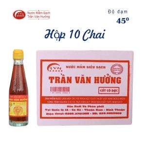 Nước Mắm Trần Văn Hưởng Cốt Cô Đặc – 220ml 45 Đạm (Hộp 10 Chai Thủy Tinh Cao Cấp)